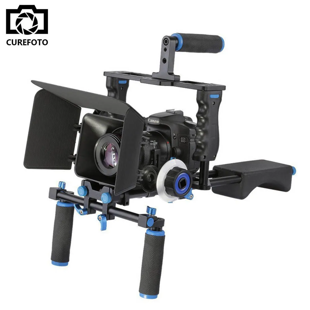 

DSLR Rig Video Stabilizer Shoulder Mount Rig+Matte Box+Follow Focus+Dslr Cage for Canon Nikon Sony DSLR Camera Video Camcorder