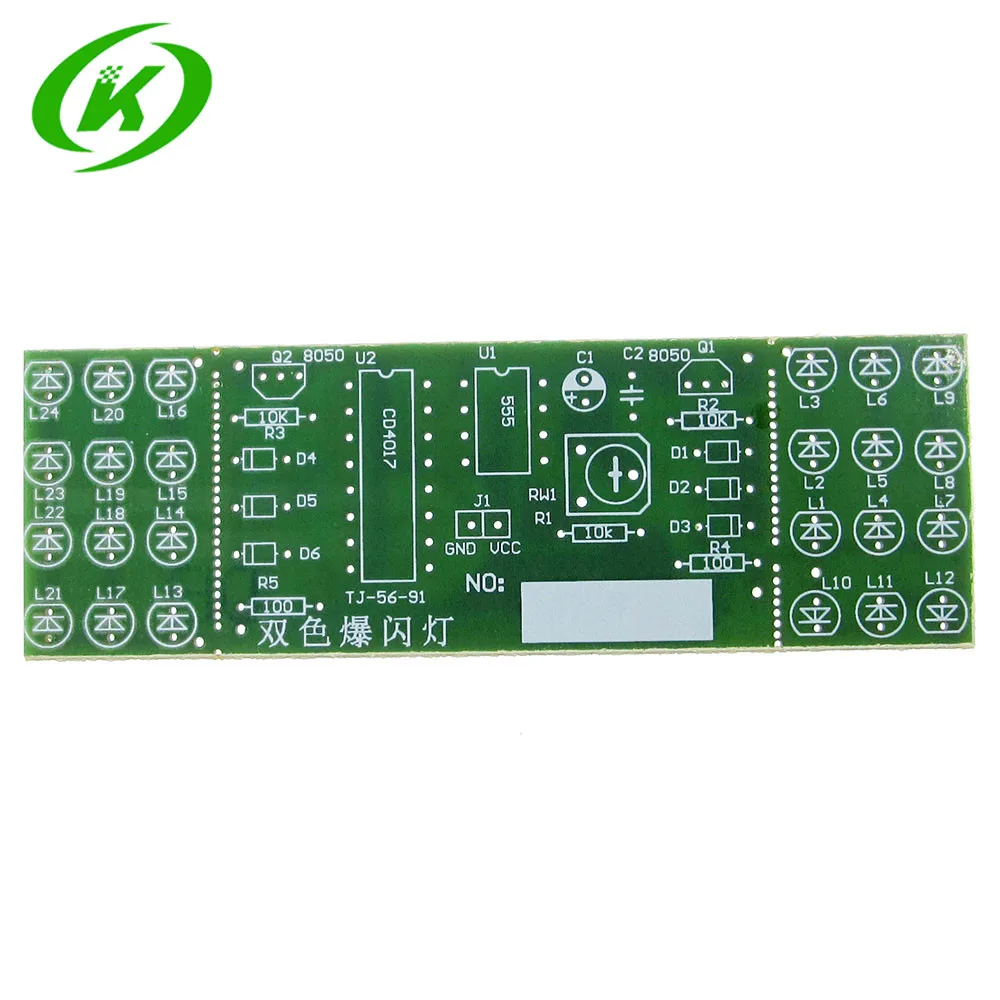 Набор для обучения, NE555 + CD4017, двухцветный, красный, синий, с мигающими огнями