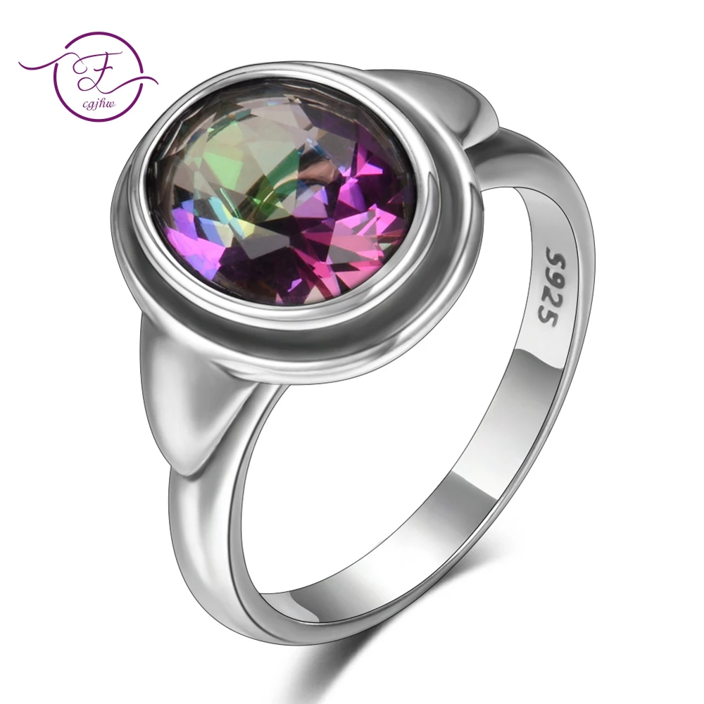Charms 8x10MM kamień Topaz kobieta obrączki biżuteria ze srebra próby 925 dziewczyny kobiece Party rocznica prezent urodzinowy hurtownia