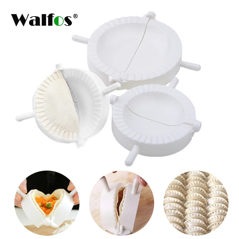 WALFOS 3Pieces/Set FOOD GRADE Plastic Moulds  Ravioli Dough Press Pastry Dumpling Maker Mold in Different Sizes