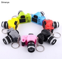 Mini camera Keychain SLR camera Keychain Car Key Chain Key Ring LED Flashlight Colorful Kaca Key chain For Gift wholesale 17211