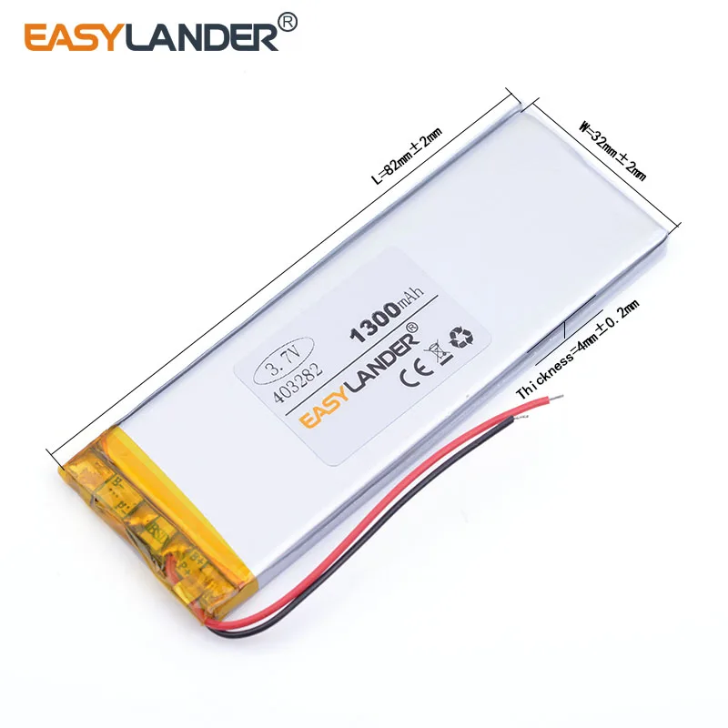 3pcs/Lot 403282 1300mAh 3.7V Rechargeable Lithium Li-ion Polymer Battery