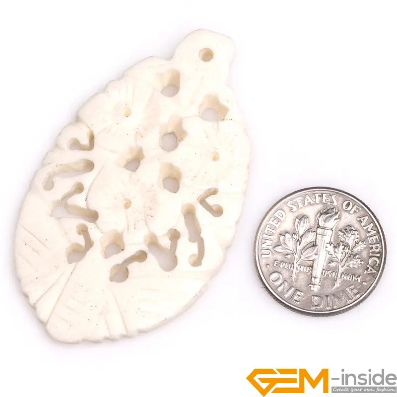 Large Flower Butterfly Carved Bone Cabochon Beads For Jewelry Making 1 Pcs For Gift Wholesale