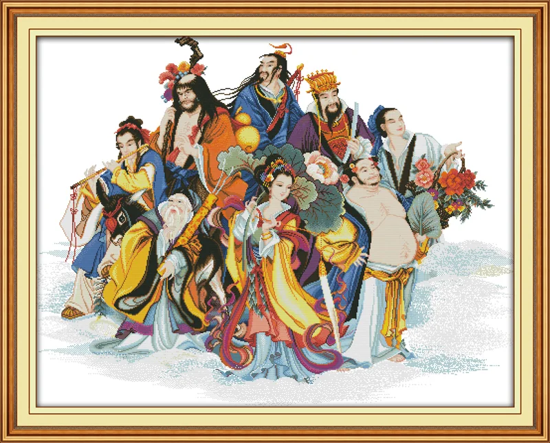 

The Eight Immortals Crossing the Sea(2) cross stitch kit people 18ct 14ct 11ct count print canvas stitches embroidery DIY