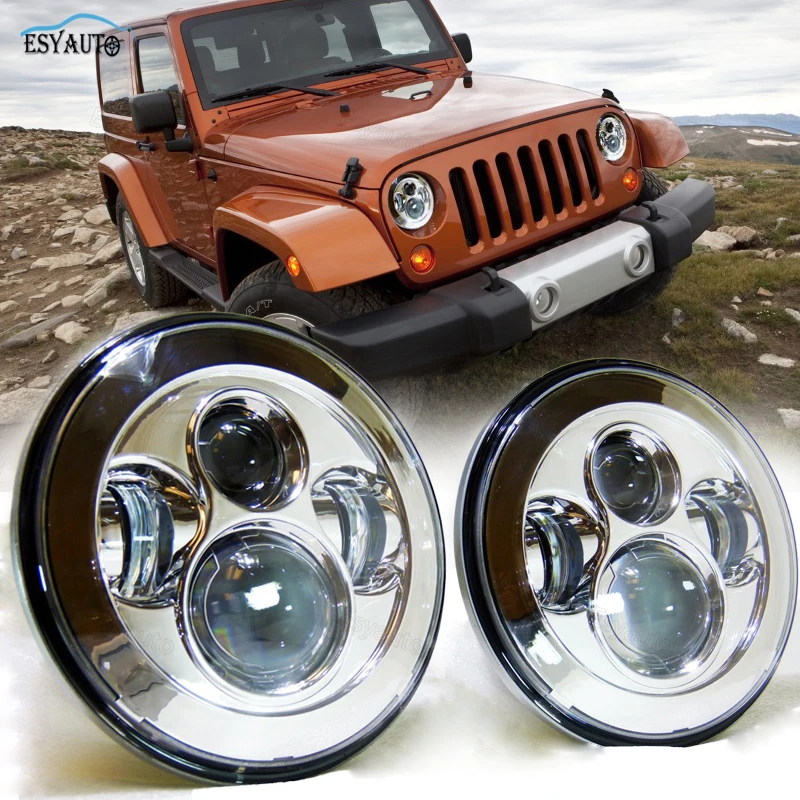 

Promotion ! 7" 40W Led Headlights Daytime Running Light 97-15 CJ TJ JK DRL Accessories led headlamp for JEEP Wrangler