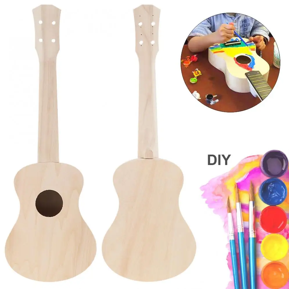 23 Inch Ukulele DIY Kit Concert Hawaii Guitar for Handwork Painting Parents-Child Campaign