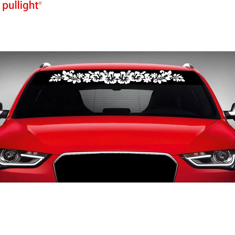 Cute Hawaiian hibiscus flower shaped car window bumper motorcycle accessories decoration vinyl windshield car sticker