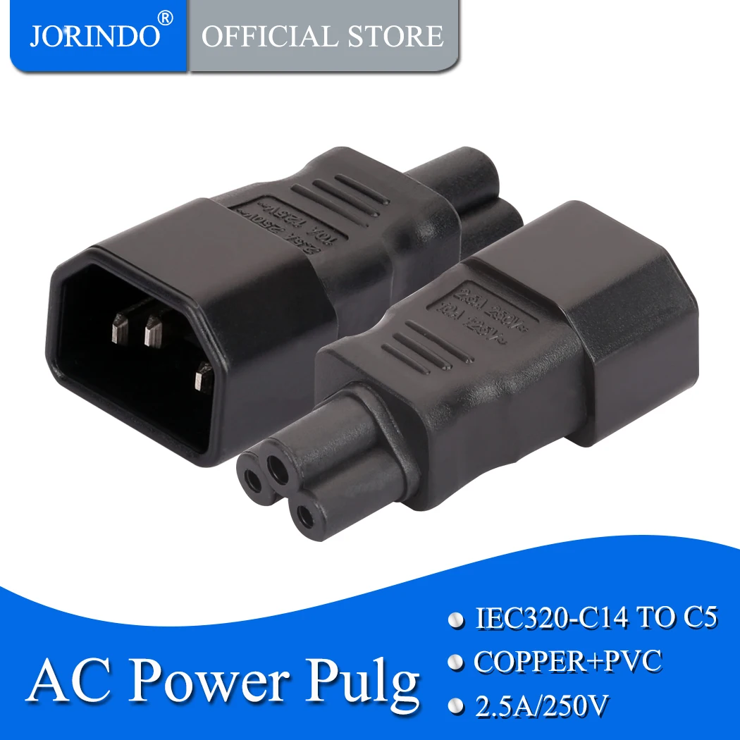 JORINDO IEC 320 C14 to C5 , C5 to C14 AC adapter pdu UPS plug female Power adapter PLUG CONVERTER  Modification of power adapter