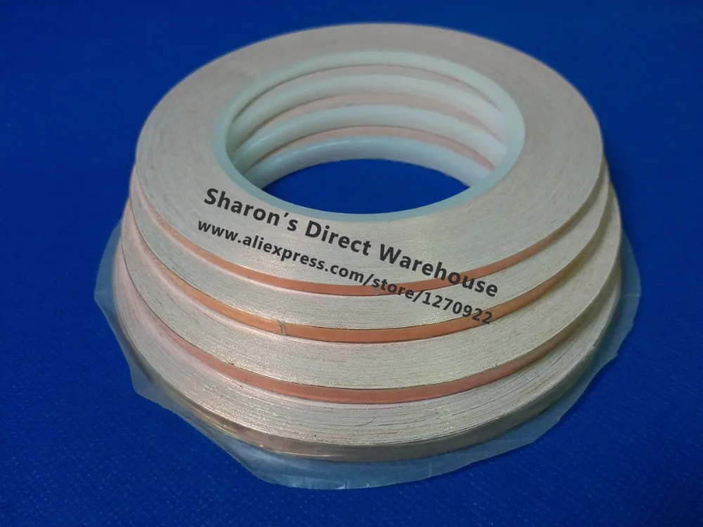 

10 Roll 5mm*30M*0.06mm Adhesive & Conduct Copper Foil Tape for Magnetic Radiation /Electromagnetic Wave EMI Shielding Masking