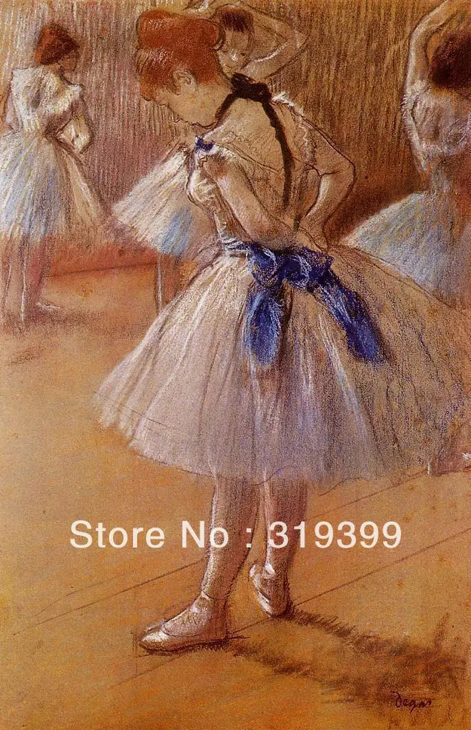 

100% handmade Oil Painting Reproduction on Linen Canvas,the-dance-studio by edgar degas ,Free FAST Shipping,Museum quality