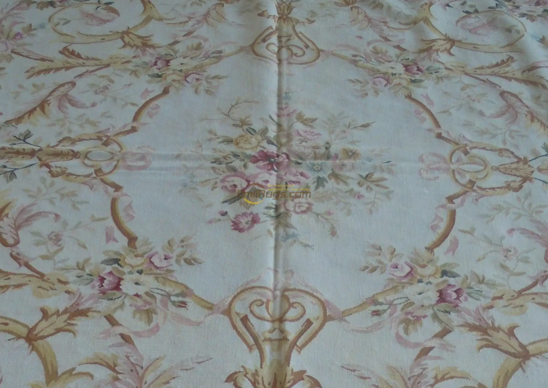 Large Vintage Style Luxury Wool Knitting Carpets Antique French Wool 19th Century Aubusson Carpet