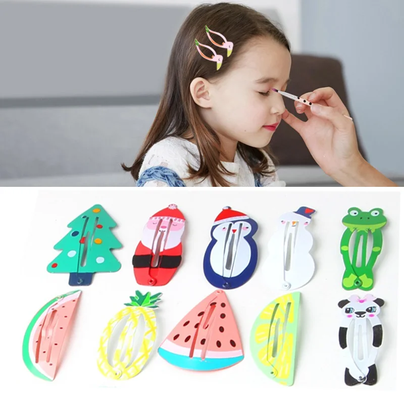 2pc suit Cute Cartoon Fruit Animal bird Mermaid Girls Hairpins Princess Barrettes Children Hair BB Clips Kid Accessories Gifts