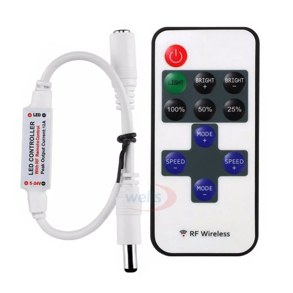 Mini 3keys single color dimmer controller For 5050 3528 3014 2835 LED Strip light tape lamp 12V 24V