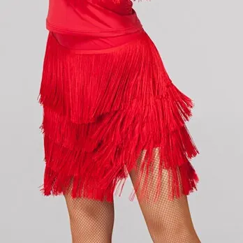 

Ling Zhi new dance Latin dance clothing adult female body fringed skirt costumes and sporty