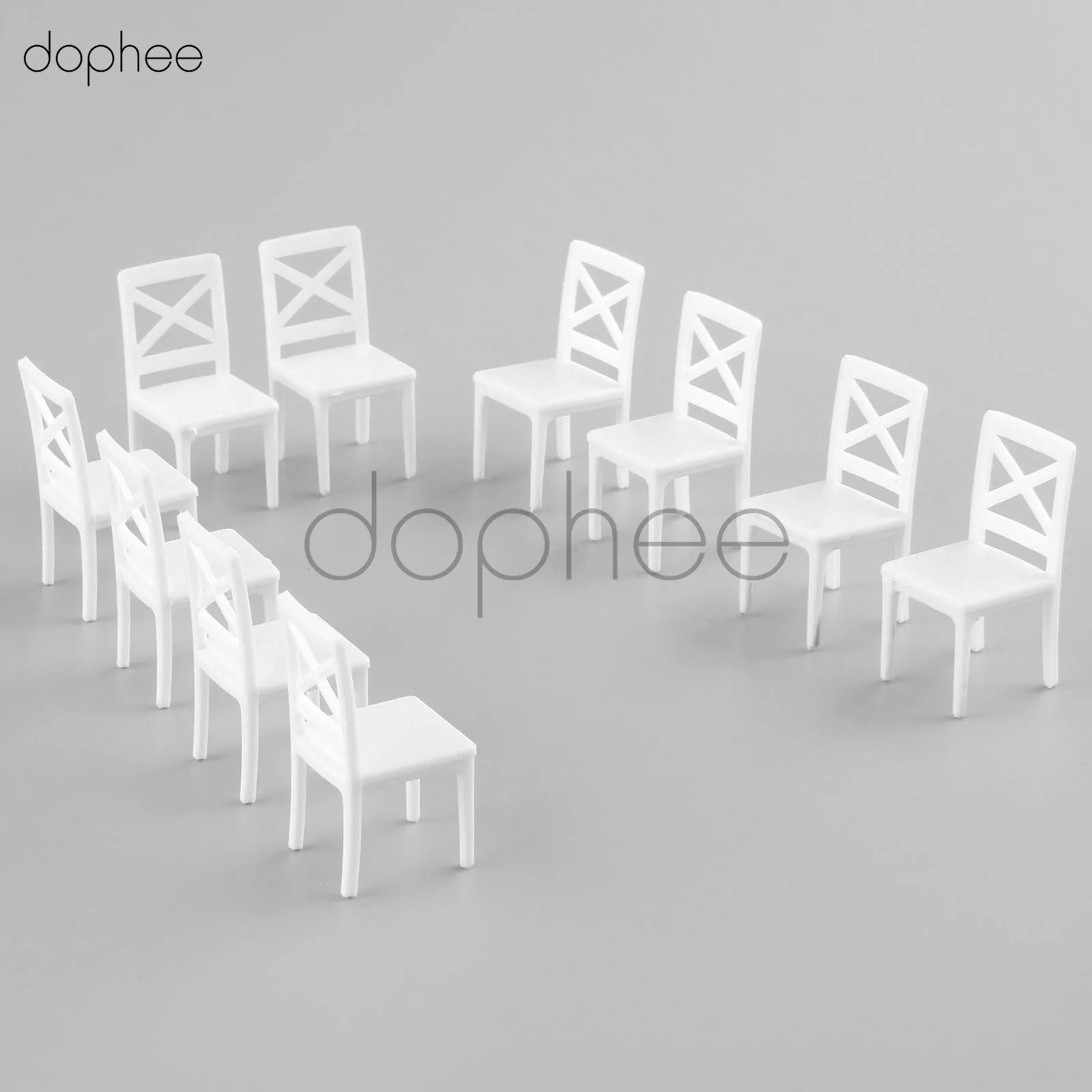 

dophee 10pcs White chair model 1:25 interior decoration ornaments making building modelsandbox material