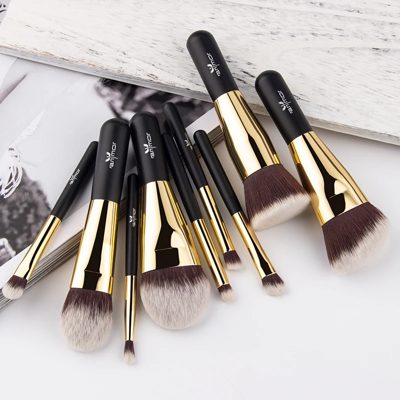 Anmor 9Pcs Makeup Brushes Set Travel Portable Make up Brush  Concealer Eyebrow Eyeshadow Foundation Brush Cosmetics Kit Tools