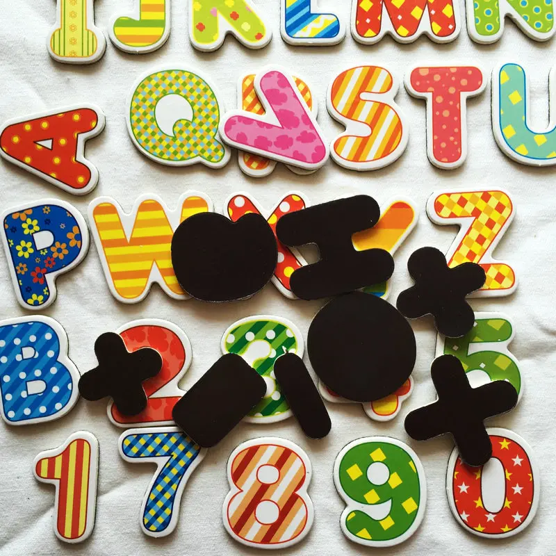 41PCS/LOT.Letters.numbers.math soft magnet,white blackboard magnet.Kindergarten supplies.Teach your own.Math toys.English learn