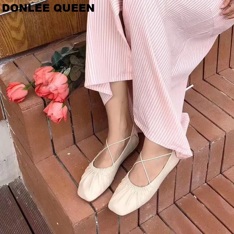 Women Shoes Women Flats Ballet Shoes Slip On Casual Work Ballerina Soft Moccasin Shallow Pleated Flat Shoe zapatos de mujer 2019