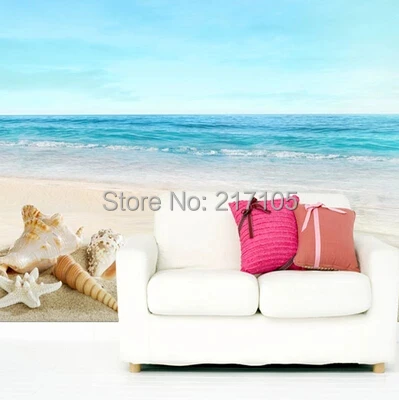 

3D stereo custom murals. The simple style of the living room TV wall bedroom wallpaper contact paper beach shells