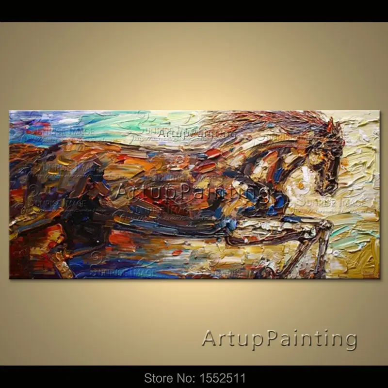 

Modern Abstract Horse Hand Painted Oil paintings on canvas pop art animals wall pictures for living room home decor quadros