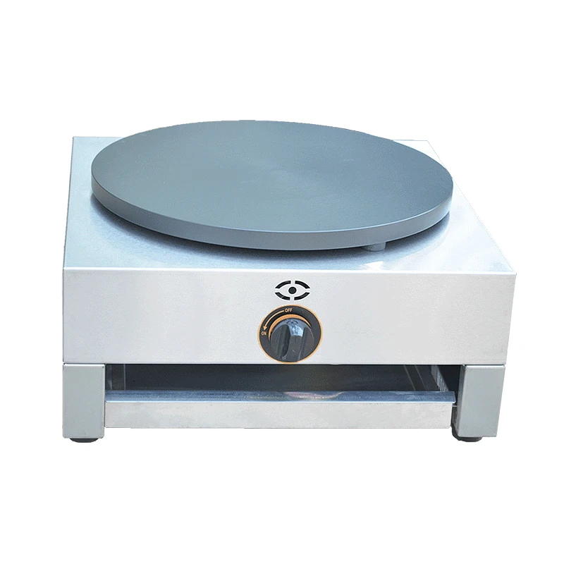 Comercial Gas Crepe Maker Single Plate Pancake Machine Circle Diameter 400mm French Bread Maker Pancake Crepe Machine