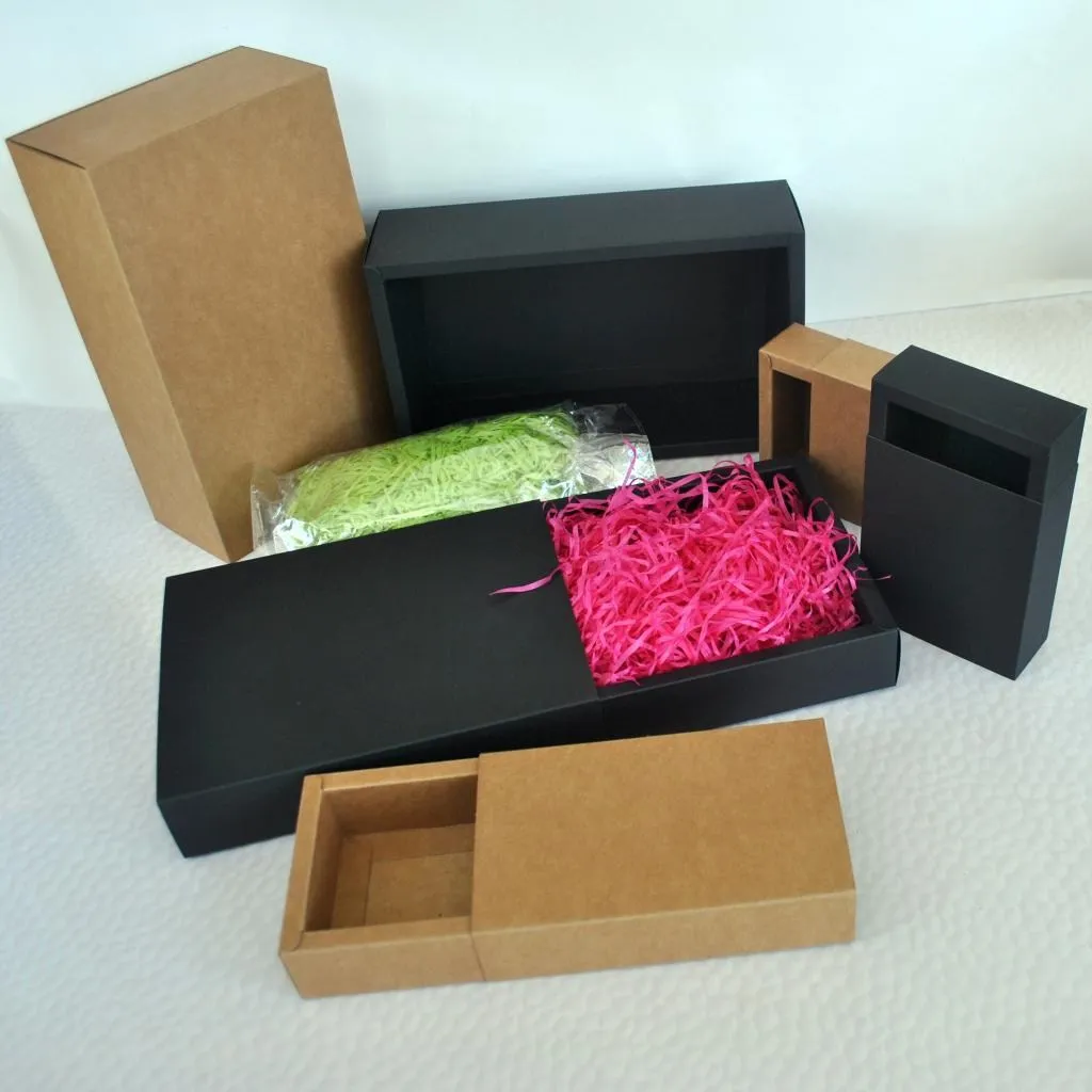 

Black blank Kraft Paper Package Box wedding paper drawer Cardboard Box Party Gift Paper packaging Box Handmade product packing