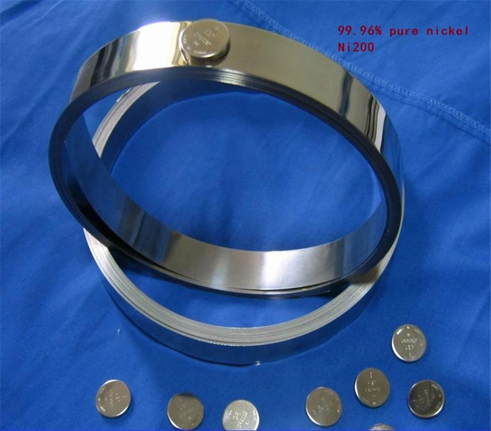 99.96% Pure Nickel Plate Strap Strip Sheets pure nickel for Battery electrode Spot Welding Machine 0.3mm x 10mm x5000mm 5m/roll