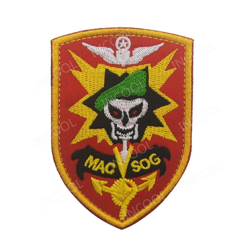 3D Stickerei Patch Militär Unterstützung Befehl Patch Taktische Emblem Abzeichen Applique MACV-SOG Kampf Bestickt Patches