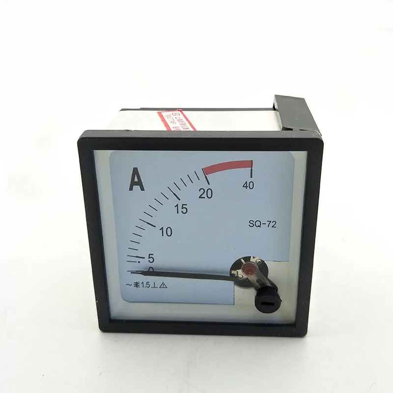 AC0-20A Measuring Range Vertical Panel Mounting Class 1.5 Ammeter Ampere Meter SQ-72 72mm x 72mm