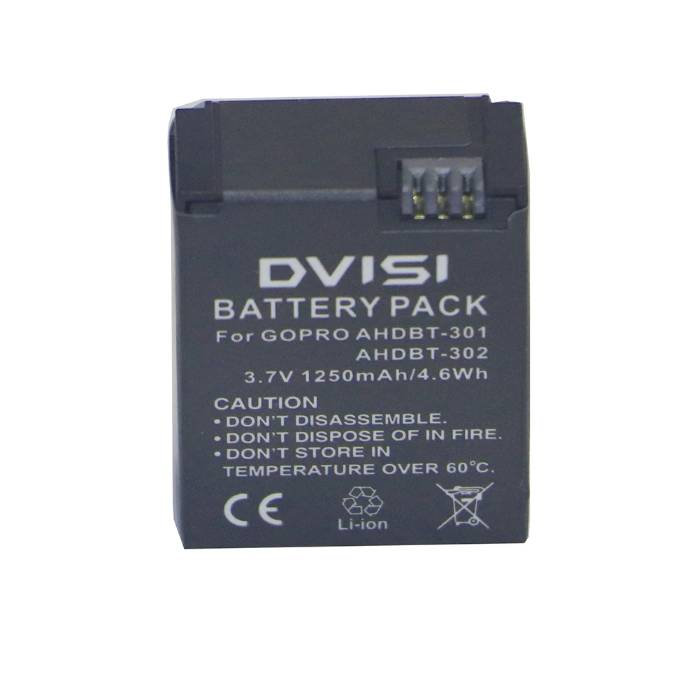 1250mAh AHDBT-301 AHDBT301 AHDBT301 AHDBT302 Rechargeable Battery for GoPro HERO3+ HERO3 and GoPro AHDBT-201 AHDBT-301 AHDBT-302