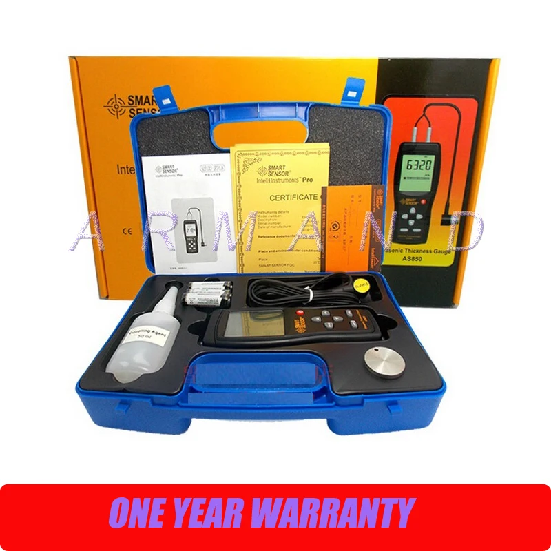 Smart Sensor AS850แบบพกพา Ultrasonic 1.2-225มม.ความหนา Tester เหล็กแผ่นอลูมิเนียมอุตสาหกรรมการวัด