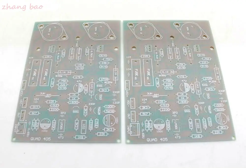 free ship One Pair Gold Sealed QUAD405 CLONE Amplifier Board PCB MJ15024 (2 Channel)