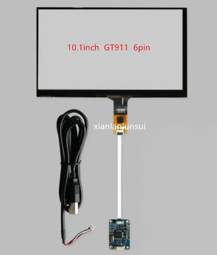 10.1 inch GT911 6pin capacitive touch screen usb control card Windows 7 8 10 free drive