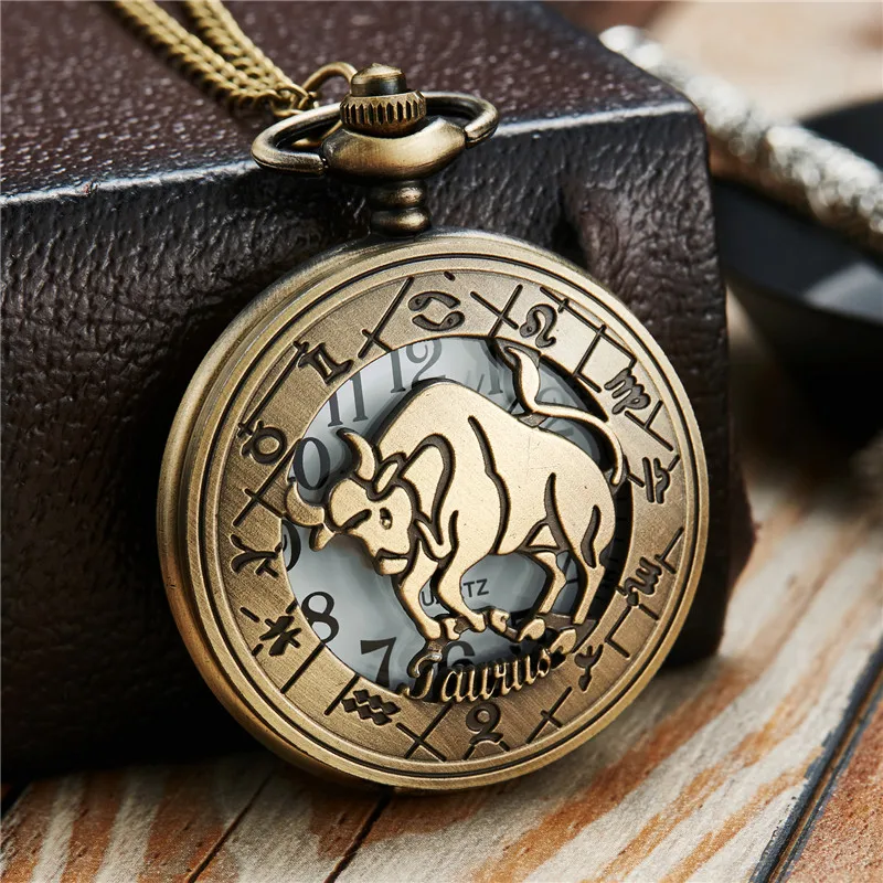 Lion animal Pocket Watch Chains Necklace Engraved Quartz Pocket Watches Pendent Gifts for men women kids reloj de bolsillo