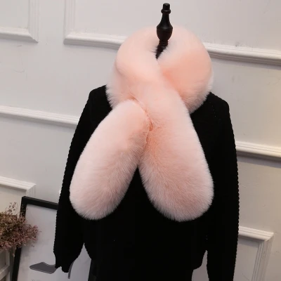 120*20CM quality faux fox fur scarf thick warm fake fur collar winter women muffler fur ring neck warmer coat decoaration scarf