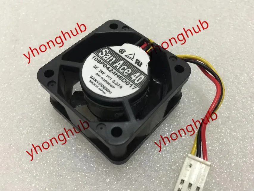 

SANYO DENKI 109P0424H6D017 DC 24V 0.07A 40x40x20mm Server Cooling Fan