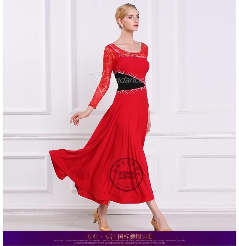 Lady Customized Ballroom Dance Dress Girls Waltz Tango Dancing Dresses Female Standard Flamenco Suit Ballroom Costumes D-0408