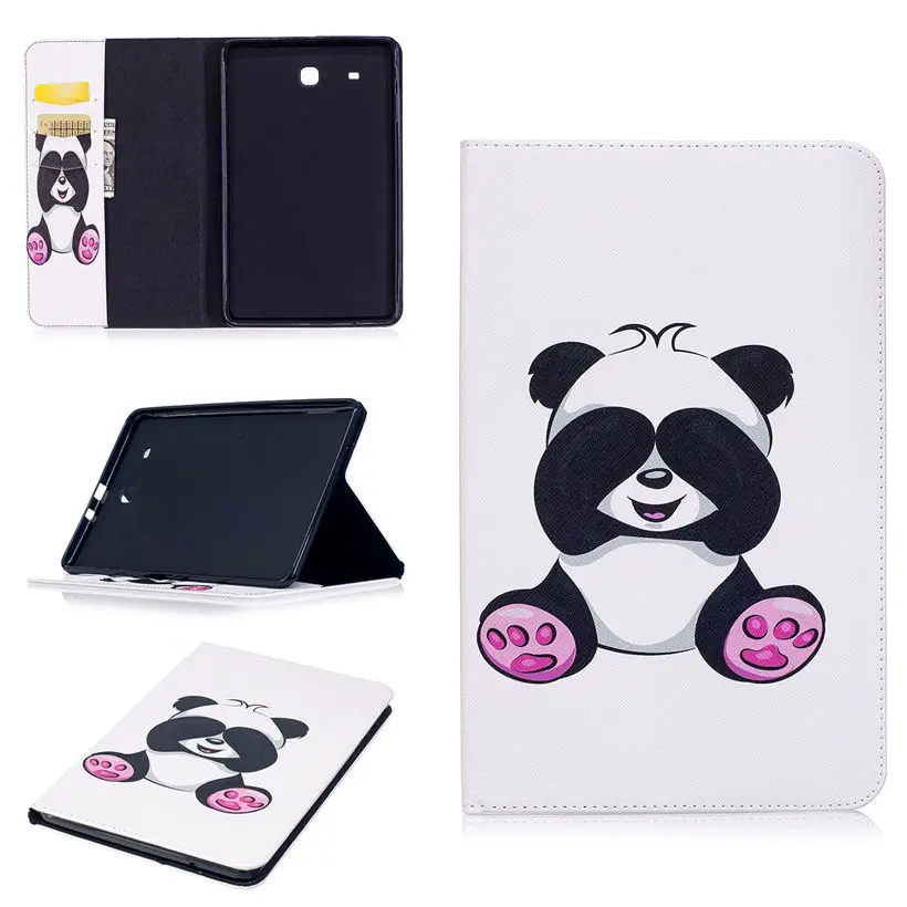 Fashion Animal Flip PU Leather sFor Samsung Galaxy Tab E 9.6 Case For Samsung Galaxy Tab E T560 SM-T560 T561 Smart Cover Cases