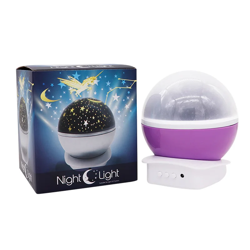 Rotating Night Light Projector Lamp Starry Sky Star Unicorn Children Kids Baby Sleep Romantic Led Projection Lamp USB/AA Battery