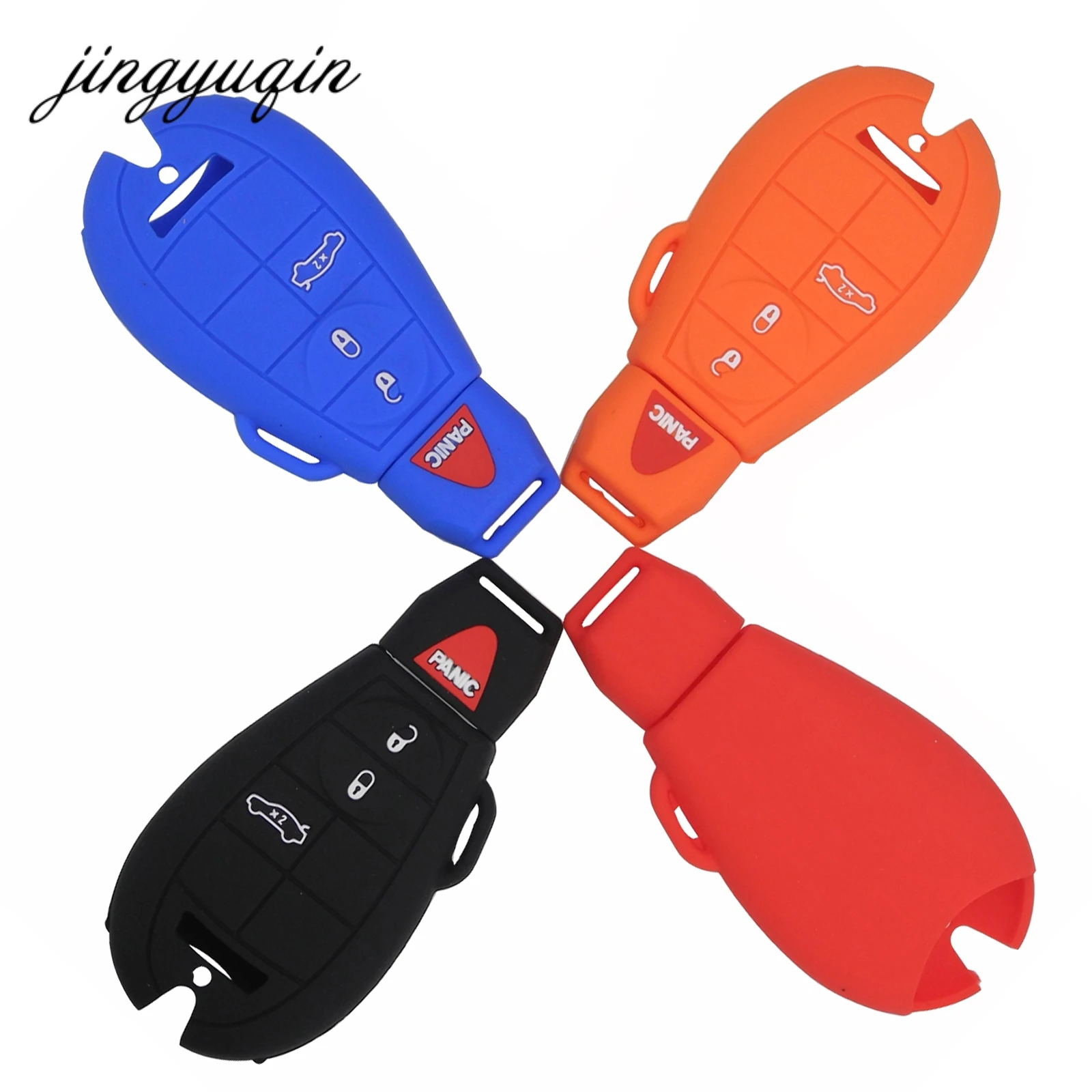 

Силиконовый чехол jingyuqin 30 шт./лот для fiat Chrysler 300 Dodge JCUV Ddart Jeep Grand Cherokee Compass 4 кнопки чехол для автомобильного ключа