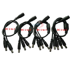 1pcs CCTV Security Camera 1 DC Female To 2/3/4/5 Male plug Power Cord adapter Connector Cable Splitter for  LED Strip