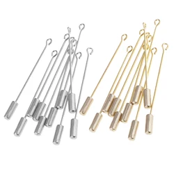 10PC 5cm Cylinder Glue On Pad Lapel Stick Pin Clutch Boutonniere Pin Stainless Steel Brooches Fashion Jewelry