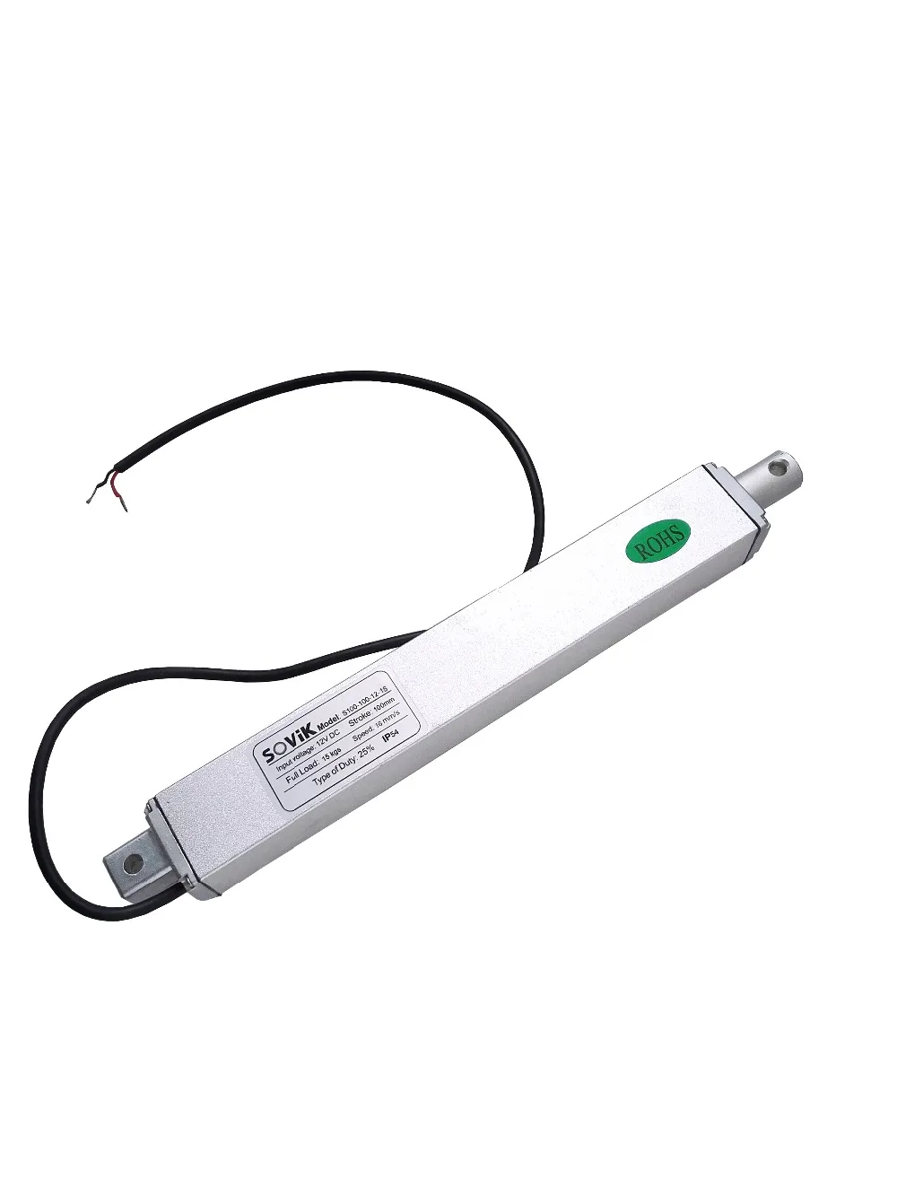 12V 24V Micro Linear Actuator 100mm 4 inch Stroke Electric DC Motor High Speed 16mm per sec 150N Max Load with Mounting Brackets