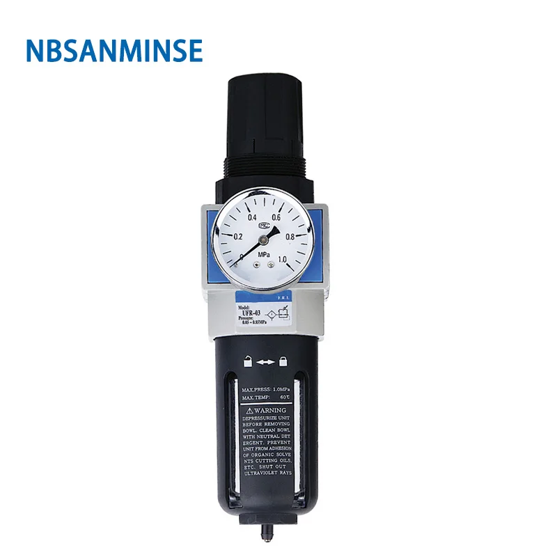 NBSANMINSE  Air Preparation Units UFR/FR  1/4 3/8 1/2 3/4 1 Air Filter Regulator Piston Design long Service Life  Auto Drain FRL