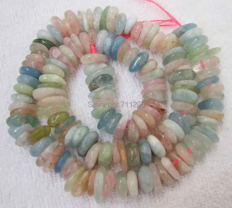 8-12mm Natural Multi-Color Aquamarines Freeform Loose Beads 16