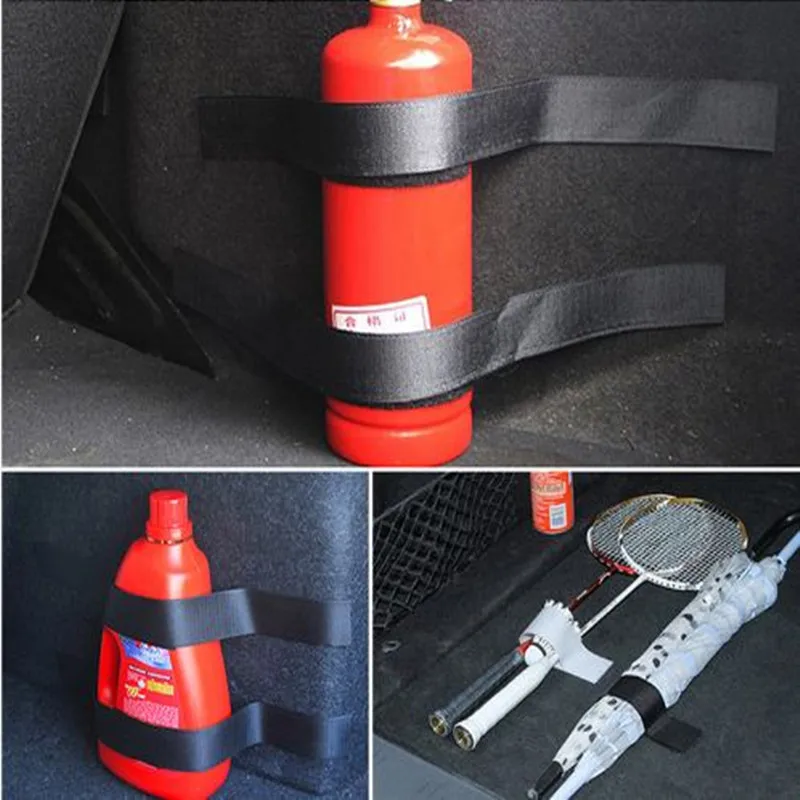 1Set 60X5cm Black Universal Car Trunk Magic Belt Fire Extinguisher/Bottle/Cargo Mount Fixed Straps Organizer Belt Quick Applicat