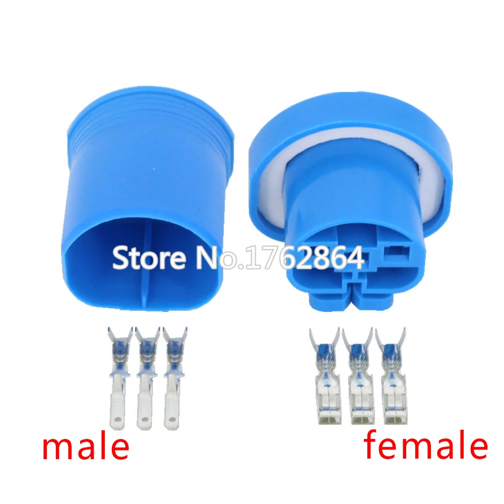 3 Pin Male Plastic Car Connector With Terminal DJ9004  Three-wire Plug 3P