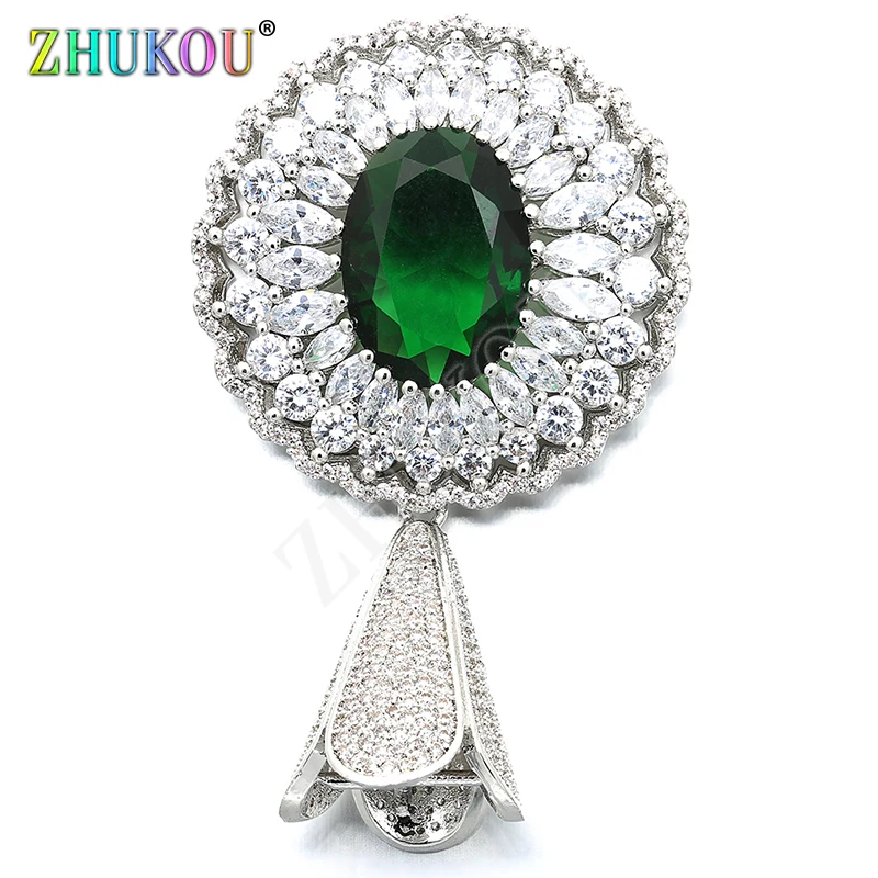 35*57mm High Quality Brass Cubic Zirconia Tassel Caps Pendant Connector Diy Jewlery Findings, Mixed Color, Model:VM23