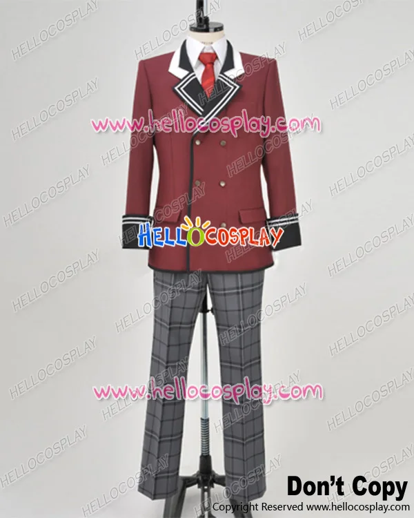 Smiley 2G Cosplay Dark Red Coat School Boy Uniform Costume H008