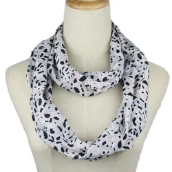 New Fashion Women black white Dot Ring Scarf Infinity Loop Neckerchief Echarpe Foulard Femme snood Size 140*35cm spring summer